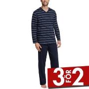 Schiesser Day and Night Long Stripe Pyjama 3XL-5XL Mörkblå bomull 3XL ...