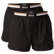 BOSS Kalsonger 2P Woven Boxer Shorts With Fly Svart/Vit bomull X-Large...