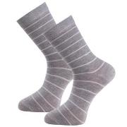 Trofe Bamboo Small Stripe Socks Strumpor 2P Grå Strl 35/38 Dam