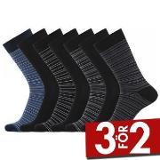 Dovre Strumpor 7P Bamboo Socks Svart/Blå Strl 41/45 Herr