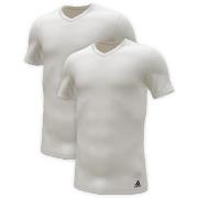 adidas 2P Active Flex Cotton 3 Stripes V-Neck T-Shirt Vit bomull Small...