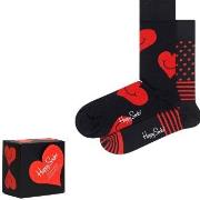 Happy socks Strumpor 2P I Love You Hearts Gift Box Svart mönstrad bomu...