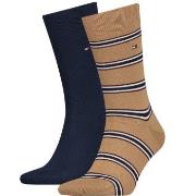 Tommy Hilfiger Strumpor 2P Men Tommy Stripe OC Sock Blå/Brun Strl 39/4...