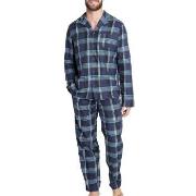 Jockey Woven Pyjama Blå/Ljusblå X-Large Herr