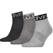 Calvin Klein Strumpor 3P Quarter Logo Welt Socks Grå One Size Herr