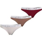 Tommy Hilfiger Trosor 3P Recycled Essentials Thong Natur/Röd Large Dam