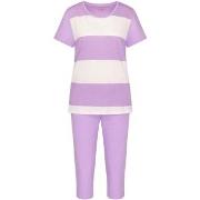 Triumph Pyjama Set X 01 Vit/Lila bomull 46 Dam