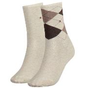 Tommy Hilfiger Strumpor 2P Check Sock Beige Strl 35/38 Herr