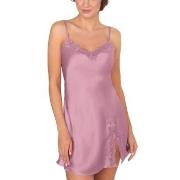 Lady Avenue Pure Silk Slip With Lace Rosa silke Large Dam