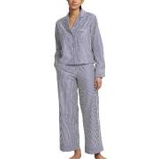 Polo Ralph Lauren Long Sleeve Pyjamas Set Marin Randig bomull Medium D...