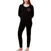 Triumph PK 03 Long Sleeve Pyjama Set Svart bomull 44 Dam