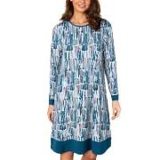 Lady Avenue Bamboo Longsleeve Nightdress Blå Mönstrad bomull 3XL Dam