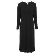 Damella Bamboo Plain Long Sleeve Nightdress Svart Bambu Small Dam