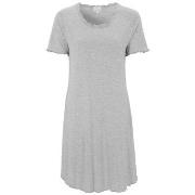 Damella Bamboo Plain Short Sleeve Nightdress Ljusgrå Bambu X-Large Dam