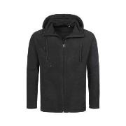 Stedman Hooded Fleece Jacket For Men Svart polyester XX-Large Herr
