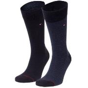 Tommy Hilfiger Strumpor 2P Men Sock Stripe Svart/Blå Strl 43/46 Herr