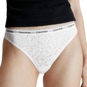 Calvin Klein Trosor Lace Thong Vit polyamid Large Dam