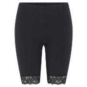 Decoy Mid-length Capri Leggings With Lace Svart ekologisk bomull XX-La...