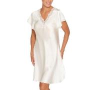 Lady Avenue Pure Silk Nightgown With Lace Benvit silke Small Dam