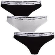 Calvin Klein Trosor 6P Carousel Thongs Svart/Vit bomull Medium Dam