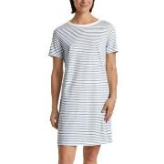 Calida Cotton Stripes Shortsleeve Nightdress Ljusblå Randig bomull X-L...