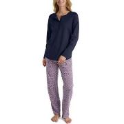 Calida Lovely Nights Pyjama Button Tab Marin/Röd  bomull Medium Dam