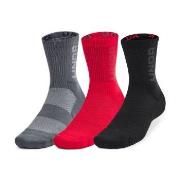 Under Armour Strumpor 3P Mid Crew Maker Socks Svart/Röd Large