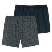 Schiesser Kalsonger 2P Boxershorts multipack Blå/Grå bomull Medium Her...