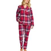 Damella Cotton Flannel Pyjamas Röd Mönstrad bomull X-Large Dam