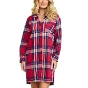 Damella Flannel Nightshirt Röd Mönstrad bomull X-Large Dam