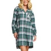 Damella Flannel Nightshirt Grön Mönstrad bomull X-Large Dam