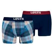 Levis Kalsonger 2P Plaid Aop Boxer Brief Marin/Blå bomull XX-Large Her...