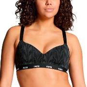 Puma BH Printed Padded Top Svart bomull Large Dam