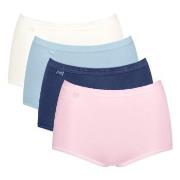 Sloggi Trosor 4P Basic Plus Maxi Panty Rosa/Blå bomull 46 Dam