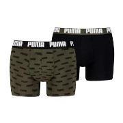 Puma Kalsonger 2P Everyday Aop Boxer Svart/Grön bomull X-Large Herr