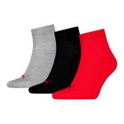 Puma Strumpor 3P Quarter Socks Röd/Grå Strl 35/38