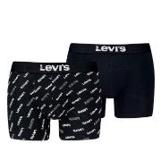 Levis Kalsonger 2P Logo Aop Boxer Brief Svart bomull Large Herr