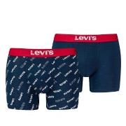 Levis Kalsonger 2P Logo Aop Boxer Brief Marin bomull Large Herr