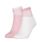 Calvin Klein Strumpor 2P Glossy Rib Quarter Socks Vit/Rosa Strl 35/38 ...