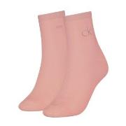 Calvin Klein Strumpor 2P Shiny Logo Short Socks Rosa Strl 35/38 Dam