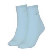 Calvin Klein Strumpor 2P Shiny Logo Short Socks Ljusblå Strl 35/38 Dam