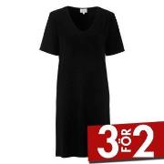 Damella Bamboo Short Sleeve Nightdress Svart Bambu Medium Dam