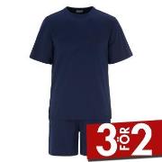 Damella Edward Short Sleeve Pyjamas Marin bomull Large Dam
