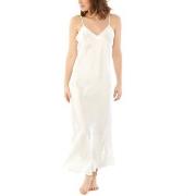 Damella Long Silk Nightdress Elfenben silke X-Large Dam