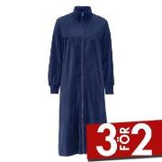 Damella Velour Plain Robe Marin Large Dam