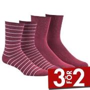 Damella Strumpor 2P Bamboo Socks Vinröd Strl 35/38 Dam