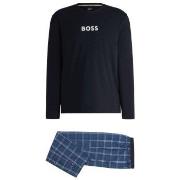 BOSS Easy Long Night Set Blå bomull Large Herr