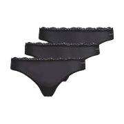 Calvin Klein Trosor 3P Lace Thongs Svart polyamid Medium Dam