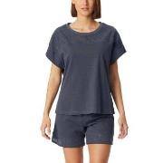 Schiesser Casual Nightwear Short Pyjama Set Mörkgrå bomull 46 Dam