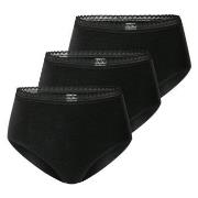 Schiesser Trosor 3P Modern Lace Rio Midi Brief Svart bomull 42 Dam